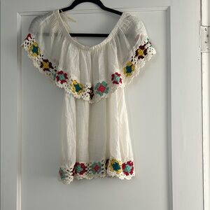 Embroidered White Boho Top